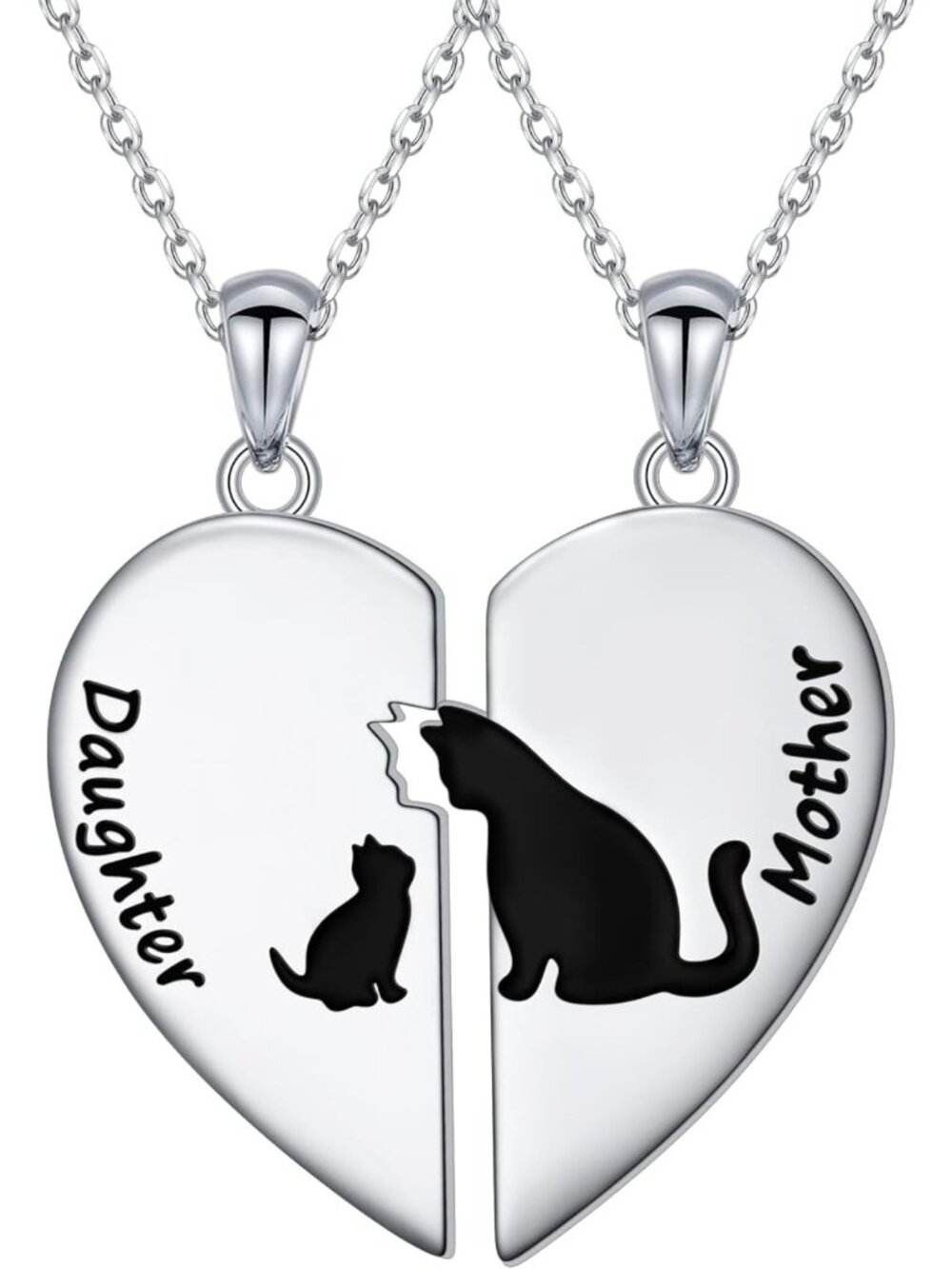 Sterling Silver Mother-Daughter Grandmother Granddaughter Necklace Set - Gift